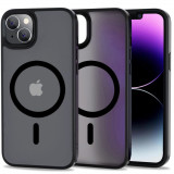 Husa Tech-Protect Magmat MagSafe pentru Apple iPhone 14 Negru Mat, Silicon, Carcasa