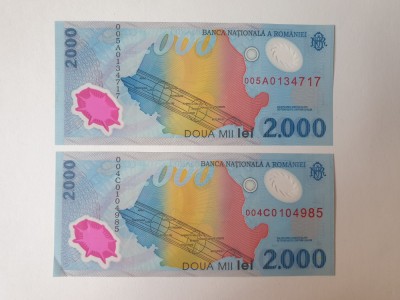 BANCNOTA 2000 lei 1999. Seria 005A +004C foto