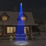 Brad de Craciun pe catarg, 1134 LED-uri, albastru, 800 cm GartenMobel Dekor, vidaXL