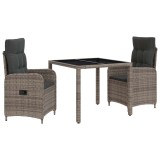 vidaXL Set dining pentru exterior cu pernă 3 pcs 3422326