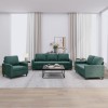 VidaXL Set de canapele cu perne, 3 piese, verde &icirc;nchis, catifea 3201478