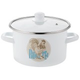 Oala Kogut, otel emailat alb, 22cm-5.3l, Florina