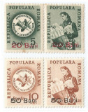 Romania, LP IV.26/1952, Porto duble, Postas, cu supratipar, cu filigran RPR, MNH