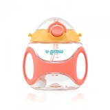 Sticla tritan cu pai,curea,orange,U-Grow