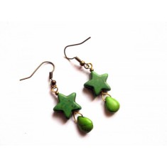 Cercei stelute howlite verde 31791