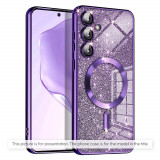 Cumpara ieftin Husa pentru iPhone 15 Pro, Techsuit Luxury Glitter MagSafe, Deep Purple