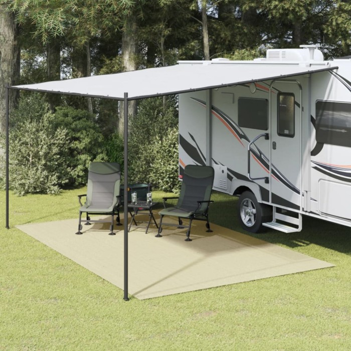 vidaXL Covor pentru cort, crem, 5x3 m