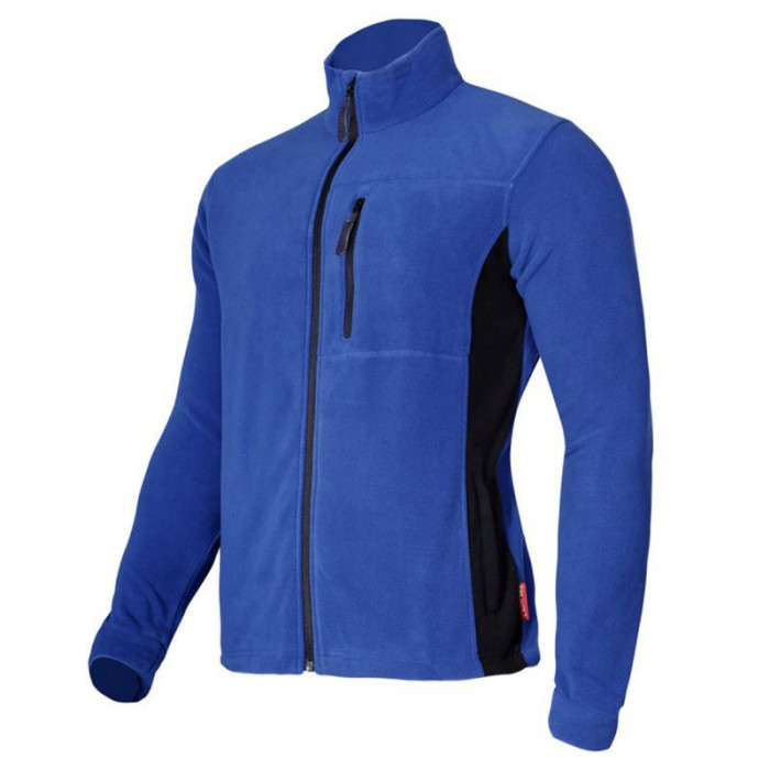 Jacheta polar cu protectie impotriva vantului, marime XL, poliester, 3 buzunare, talie ajustabila, Albastru/Negru