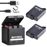 Cumpara ieftin Set 2 acumulatori AHDBT-501 1680mAh + incarcator triplu USB-C GoPro Hero 5 6 7 8