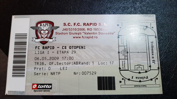 Bilet Rapid - CS Otopeni