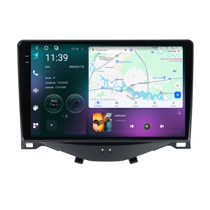 Navigatie dedicata cu Android Toyota Aygo 2014 - 2022, 12GB RAM, Radio GPS Dual