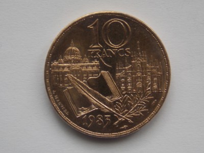 10 FRANCS 1983 FRANTA-COMEMORATIVA-STENDHAL-AUNC foto