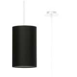 Lustar Otto Negru Țesătură/Sticlă/Oțel 1 Bec Rola Minimalist De Interior