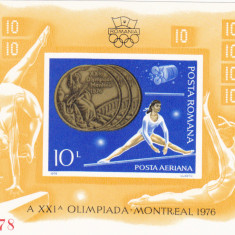 NADIA COMANECI,OLIMPIADA MONTREAL, MEDALII COLITA NEDANTELATA, 1976,MNH,Lp.138