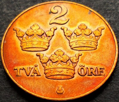 Moneda istorica 2 ORE - SUEDIA, anul 1929 * cod 5171 foto