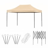 Foișor de grădină pliabil 3x4 m bej, cadru metalic robust, tesatura oxford 420D, protectie UV, pliabil, rezistent la apa