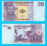 Eswatini (p#NOU) 20 Emalangeni 2024 UNC &#039;Mswati III&#039; serie: DA00399xx Regatul Eswatini
