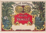 Eticheta Creme de Vanille - Fabrica de bauturi Simon Simeon Leib Majer Bistrita, perioada regalista, ND