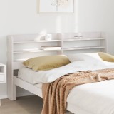 Gossi tablie de pat cu rafturi, 135 cm, lemn masiv de pin