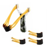 Cumpara ieftin Set praștie metalică si trei benzi elastice de rezerva DEPOX&reg;, maner camuflaj, 14.5 cm