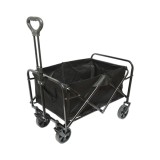 Carucior transport pliabil de gradina si camping cu roti, maner extensibil, cadru metalic, material textil 70x48x47cm Breckner Germany