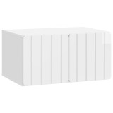 vidaXL Oglindă TV montată pe perete Alb foarte lucios Lemn prelucrat 898339