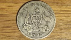 Australia - moneda colectie argint 925 - 1 shilling 1910 an unic batere - Edward VII - foarte rara ! pentru cunoscatori