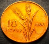 Moneda 10 KURUS - TURCIA, anul 1966 * cod 4082 A