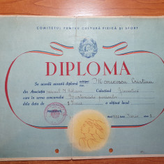 diploma spartachiada de gimnastica 1 iunie 1952 - raionul n.balcescu bucuresti