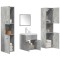 Set mobilier de baie, 5 piese, gri beton, lemn prelucrat