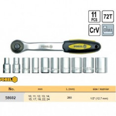 Trusa chei tubulare cu antrenor 10-24mm, 1/2", Vorel