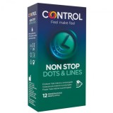 CONTROL - NONSTOP DOTS AND LINES CONDOMS 12 UNITS, CONTROL CONDOMS