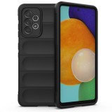 Husa pentru samsung galaxy a52 4g / a52 5g / a52s 5g, antisoc, margini striatii, magic shield, black