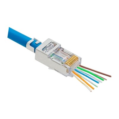 Mufa RJ-45 Cat.5e EZ Pass-Through, ecranata, 100 buc. RJ45M-CAT5-EZ SafetyGuard Surveillance foto