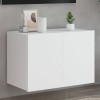 Gossi comoda tv de perete cu lumini led, alb, 60x35x41 cm