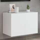 Comodă TV de perete cu lumini LED, alb, 60x35x41 cm