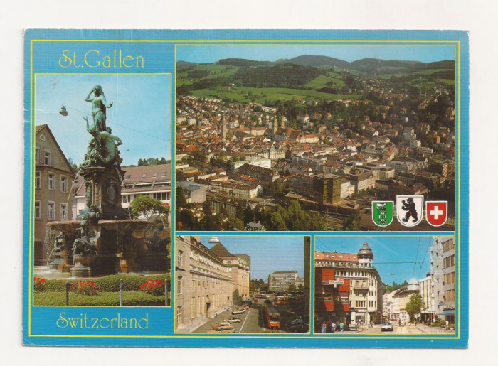 SH1-Carte Postala-ELVETIA- St. Gallen, Circulata 1989