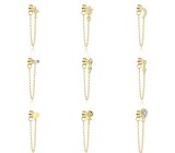 Cumpara ieftin Cercei Din Argint 925 Gold Single Stud Link Chain