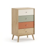 Cumpara ieftin Comoda Adore Tiffany, 4 sertare, Multicolor, 60 x 99 x 44 cm