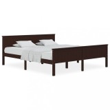 Cumpara ieftin Cadru de pat, maro inchis, 180x200 cm, lemn masiv de pin