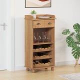 VidaXL Cabinet pentru Vin ASKIM cu 12 Suporturi pentru Sticle Culoare Maro Lemn Masiv de Pin