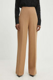 Cumpara ieftin Answear Lab pantaloni femei, culoarea bej, lat, high waist