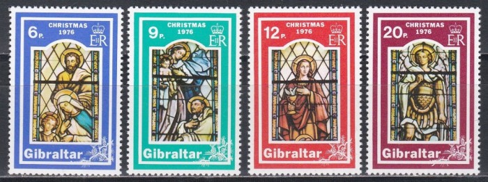 Gibraltar 1976 - Crăciun - Vitralii, MNH