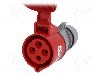 Conector alimentare AC, IEC 60309, IP44, 32A, 400V AC, 4 pini, PCE - 224-6TT