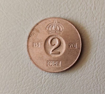 Suedia - 2 ore (1970) monedă s045 - Regele Gustaf VI Adolf foto