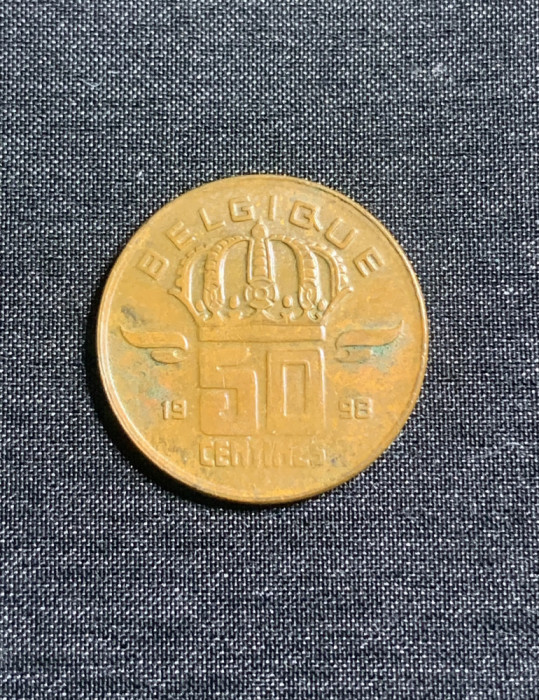 Moneda 50 centimes 1998 Belgia