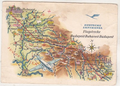 bnk cp - Aviatie - Lufthansa - zboruri Budapesta - Bucuresti - Budapesta foto