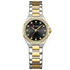 Ceas Dama CURREN 9100 Elegant cu Cadran Negru, Carcasa Aurie si Bratara Argintiu-Auriu , Stil Modern si Rafinament Clasic