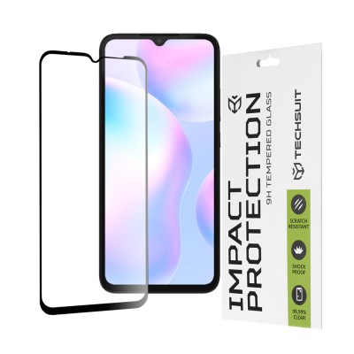 Folie sticla Xiaomi Redmi 9A Techsuit 111D Full Glue Full Cover, negru foto