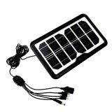 Panou solar portabil pentru incarcare dispozitive CL-639, USB, 6 V, 4 W, 5 iesiri